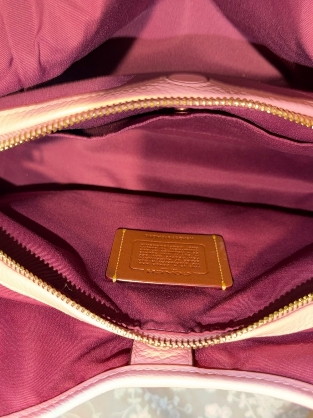 Coach Erin Peony Pink Pebbled Leather Shoulder Bag - Picture 5 of 5
